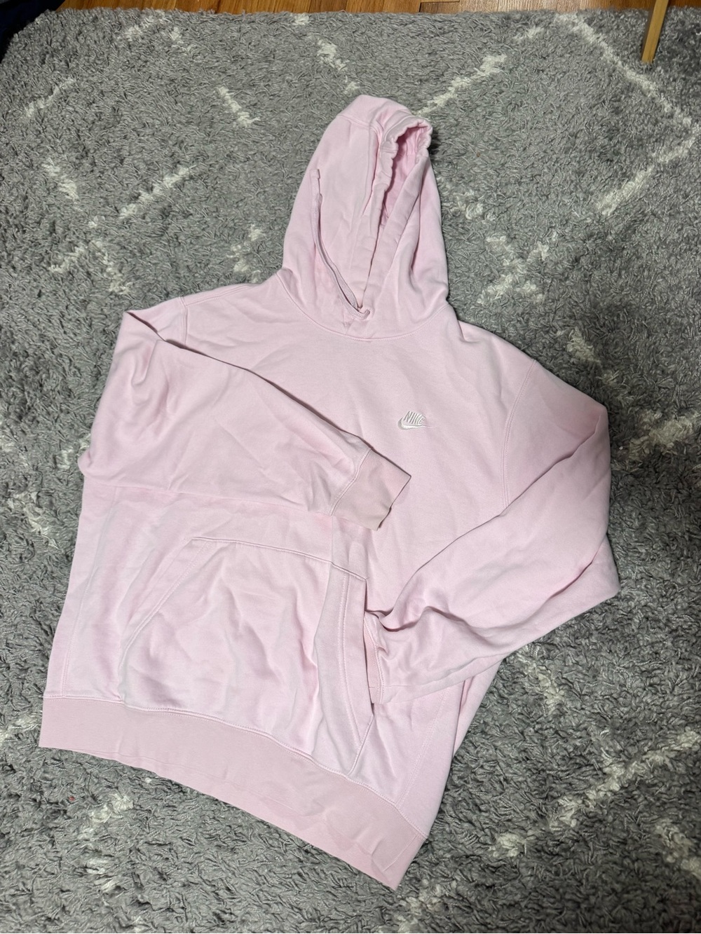 Nike Baby Pink Simple Logo Hoodie